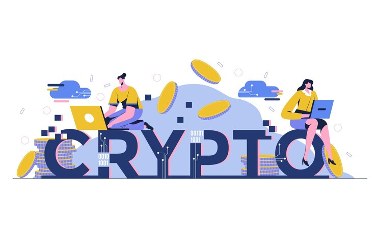 Illustration of People and Cryptocurrency