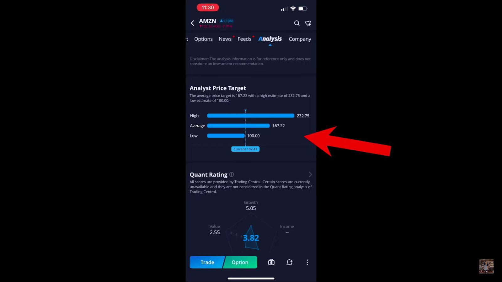 Webull interface