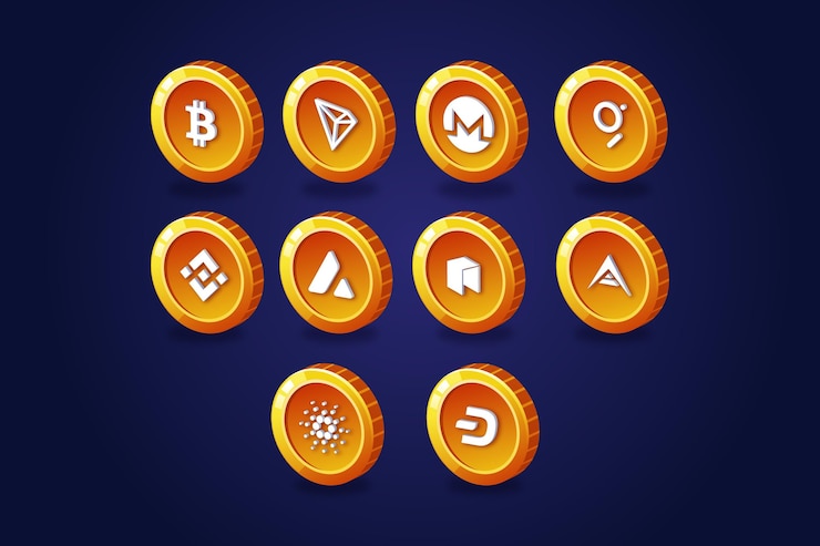 gradient coin logo collection clipart