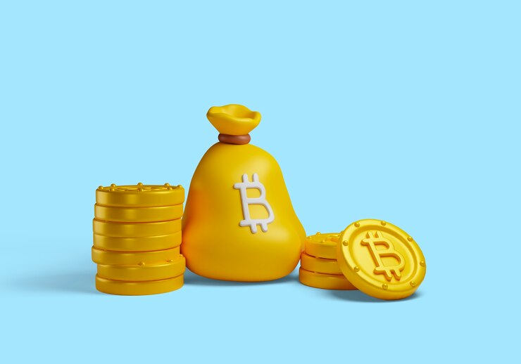Illustration of Cryptocurrency with Sack